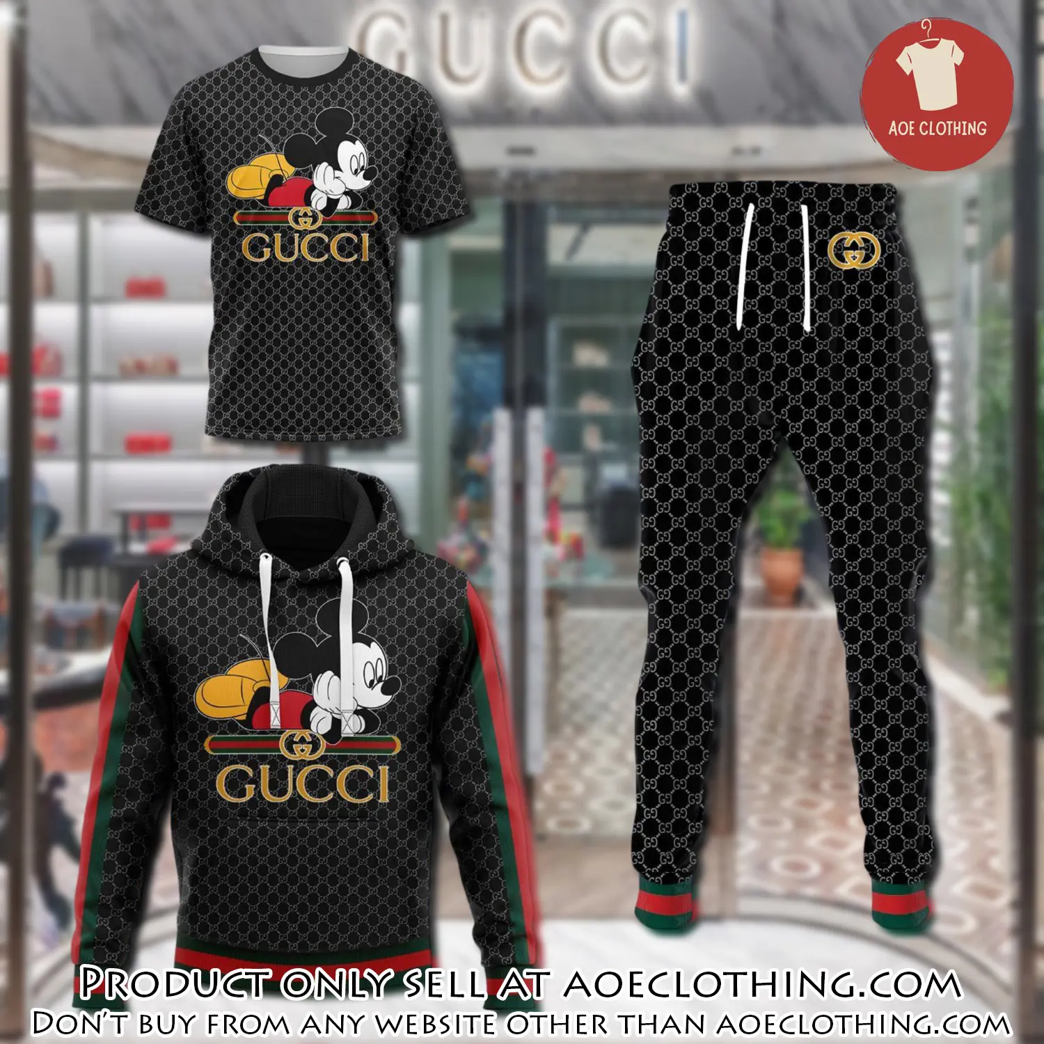 Gucci mickey mouse tshirt hoodie sweatpants pants luxury clothing clothes disney gifts type 94 hoodie outfit ideals for men and women aoe1447040